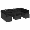 vidaXL Sofa Set mit Kissen 10 pcs Schwarz Poly-Rattan