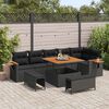 vidaXL Gartensofa-set mit Kissen 9 pcs Schwarz