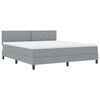 vidaXL Boxspringbett mit Matratze Hellgrau 180 x 200 cm Stoff