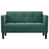 vidaXL Zweisitzer-Sofa Dunkelgr&uuml;n 111 cm Samt