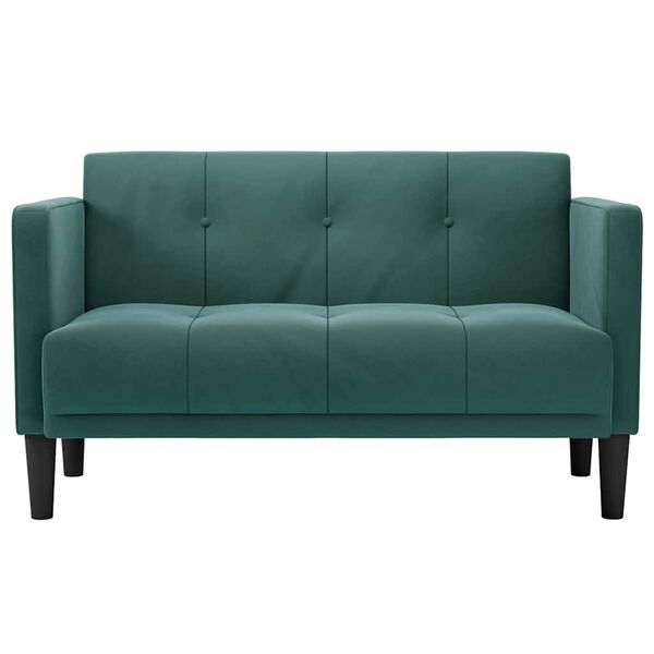 vidaXL Zweisitzer-Sofa Dunkelgr&uuml;n 111 cm Samt