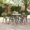 vidaXL Garten Essgruppe 7 pcs Bronze Aluminium