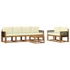 vidaXL Outdoor-Sofagarnitur 6 stk. Natur und Creme