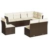 vidaXL 8-tlg. Garten-Sofagarnitur mit Kissen Braun Poly Rattan