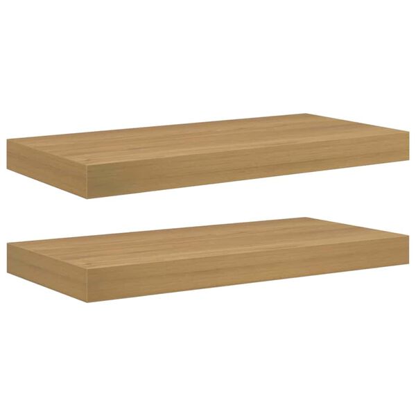 vidaXL Wandregal Wandmontiert 2 pcs Braun 50 x 23 x 4 cm Holzwerkstoff