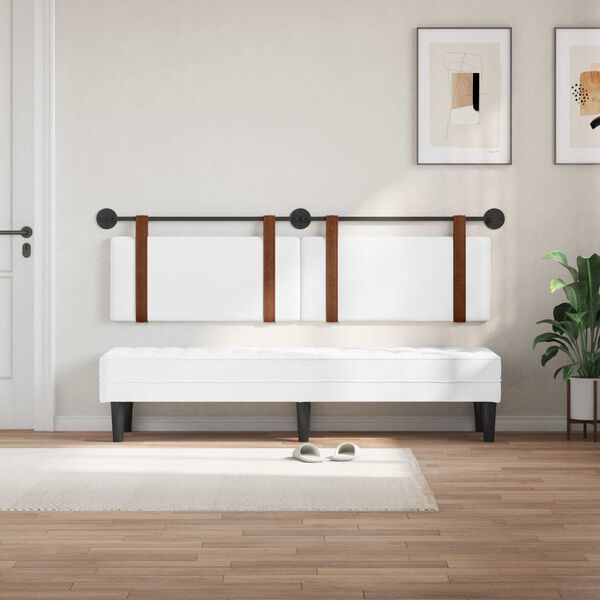 vidaXL H&auml;ngevorderseite Wandmontiert Wei&szlig; 170 x 55 x 5 cm Antikes PU