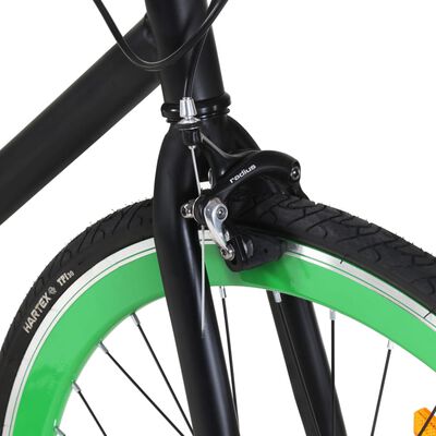 vidaXL Fahrrad mit Festem Gang Schwarz und Grün 700c 51 cm