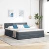 vidaXL Bett mit Stauraum und LED mit LED Dunkelgrau 180 x 200 cm Samt