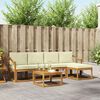 vidaXL Outdoor-Sofagarnitur 6 pcs Natur und Creme Massivholz Akazie