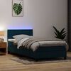 vidaXL Boxspringbett mit Matratze & LED Dunkelblau 80x210 cm Samt