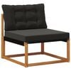 vidaXL Outdoor-Sofagarnitur mit Kissen 6 pcs Nat&uuml;rlich und Schwarz