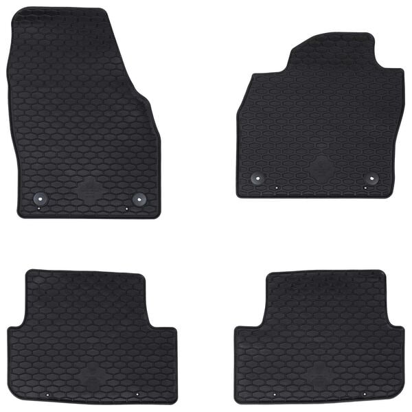 vidaXL Autofu&szlig;matte 4 pcs Schwarz Gummi