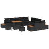 vidaXL Gartensofa-set mit Kissen 13 pcs Schwarz