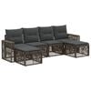 vidaXL Gartensofa-set 6 stk. 6-Sitzer Grau und Dunkelgrau Poly-Rattan