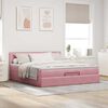 vidaXL Ottoman-Bett mit Matratze Rosa 200x200 cm Samt