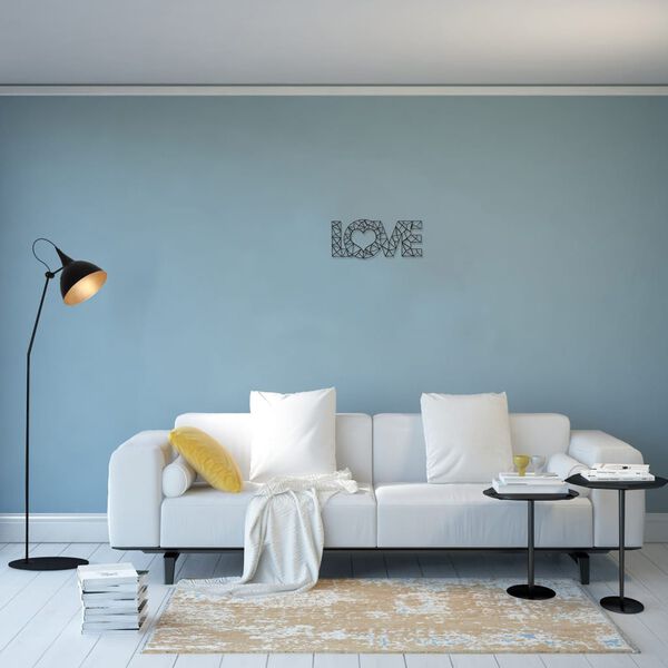 Homemania Wanddekoration Worte Liebe 50x20 cm Stahl Schwarz