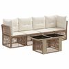 vidaXL Gartensofa-set 5 stk. Beige Poly-Rattan
