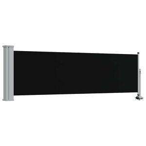 vidaXL Ausziehbare Seitenmarkise 80&times;300 cm Schwarz