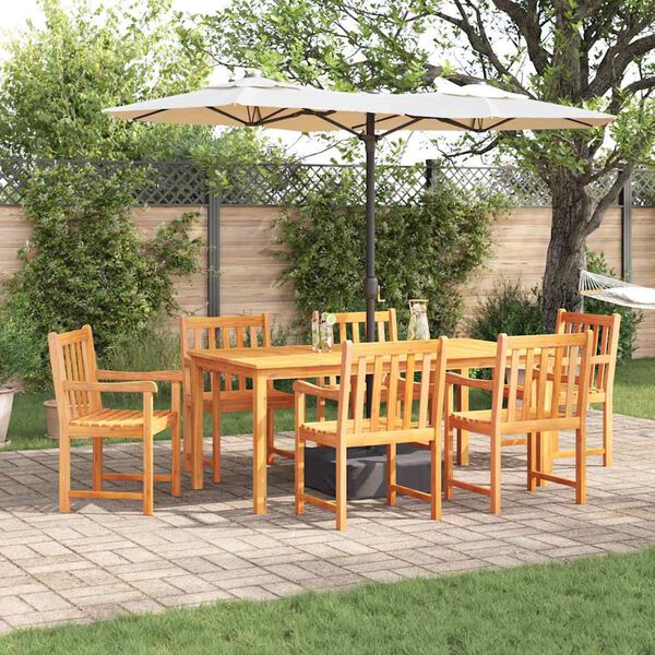vidaXL Garten Essgruppe 7 pcs Braun Akazie Massivholz