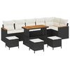 vidaXL Gartensofa-set 10 stk. 6-Sitzanzahl Schwarz Poly Rattan