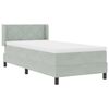 vidaXL Boxspringbett mit Matratze Hellgrau 190 x 90 cm Samt