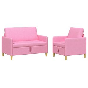 vidaXL Sofa Set mit Stauraum 2 stk. Rosa Polyester