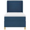 vidaXL Boxspringbett mit Matratze Dunkelgrau 90x190 cm Blau Stoff