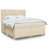 vidaXL Boxspringbett mit Matratze Creme 180x200 cm Stoff