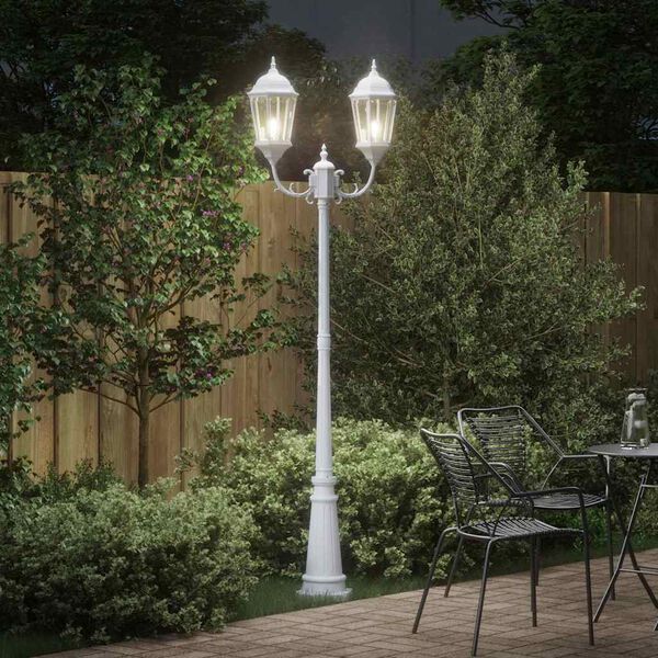 vidaXL Gartenlicht Weiß 235 cm Aluminium