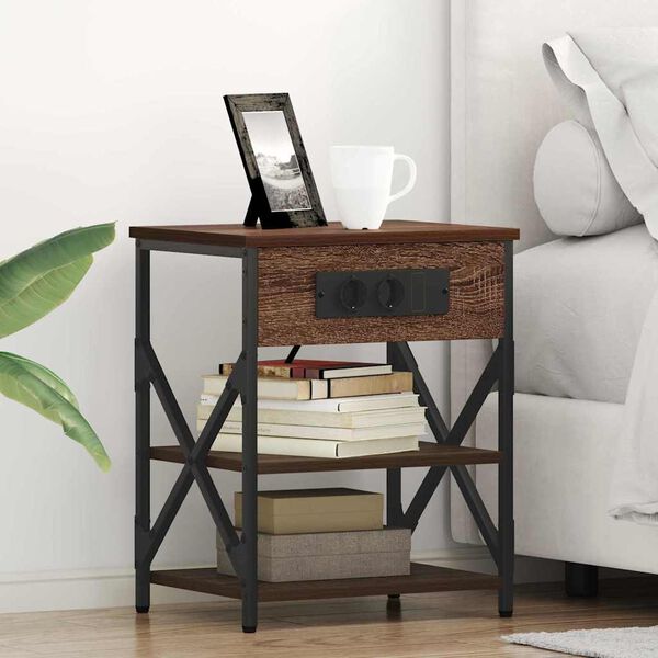 vidaXL Nachttisch Braun Eichen-Optik 41 x 31 x 51 cm Holzwerkstoff