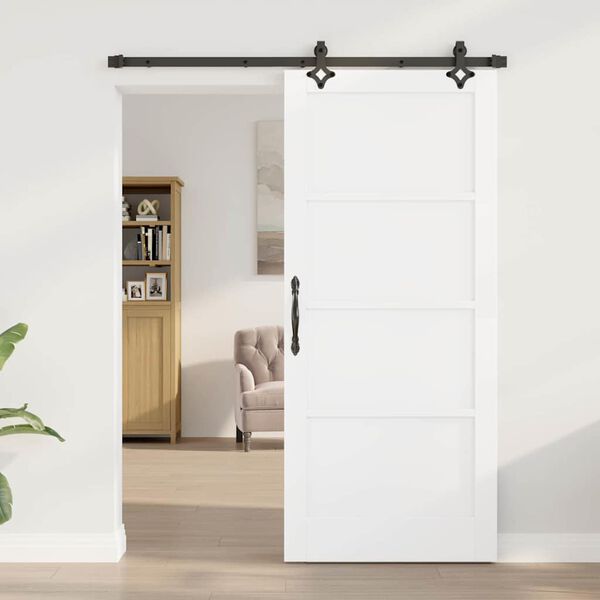 vidaXL Schiebet&uuml;r ORKDAL Wei&szlig; 86 x 198,5 cm Massives Kiefernholz