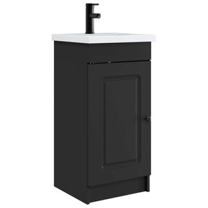 vidaXL Badezimmerschrank mit Waschbecken Schwarz 42 x 40 x 84,5 cm