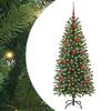 vidaXL K&uuml;nstlicher Weihnachtsbaum mit 150 LEDs Gr&uuml;n 150 cm PE und PVC