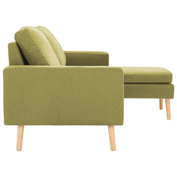 vidaXL 3-Sitzer-Sofa mit Hocker Gr&uuml;n Stoff