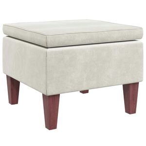 vidaXL Hocker mit Holzbeinen Creme Samt