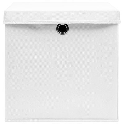 vidaXL Aufbewahrungsboxen mit Deckeln 10 Stk. 28x28x28 cm Weiß
