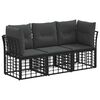 vidaXL Outdoor-Sofagarnitur Schwarz Polyester