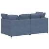 vidaXL Modulares Sofa mit Kissen Cordstoff Blau