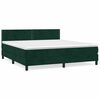 vidaXL Boxspringbett mit Matratze Dunkelgr&uuml;n 160x200 cm Samt