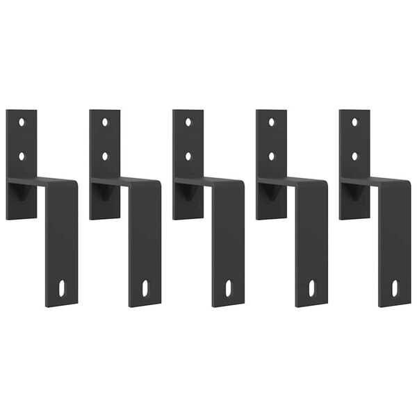 vidaXL Schiebet&uuml;rbeschlag-Set 152,5 cm Stahl Schwarz