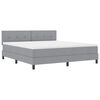 vidaXL Boxspringbett mit Matratze Hellgrau 180 x 200 cm Stoff
