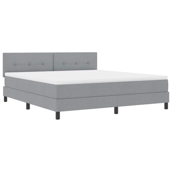 vidaXL Boxspringbett mit Matratze Hellgrau 180 x 200 cm Stoff