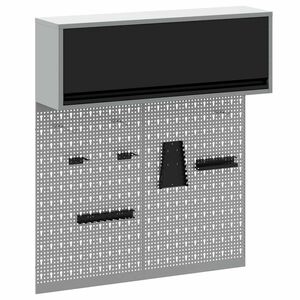 vidaXL Werkzeugschrank-Set 3 Stk. Schwarz Pulverbeschichteter Stahl