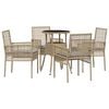 vidaXL Garten Essgruppe 5 stk. Beige Poly-Rattan