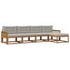 vidaXL Outdoor-Sofagarnitur 5 Stk. Natur und Hellgrau