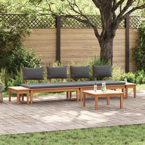 vidaXL Gartensofa-set 5 pcs Braun und Grau