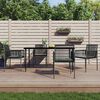 vidaXL 5-tlg. Garten-Essgruppe mit Kissen Schwarz Poly Rattan & Stahl