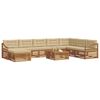 vidaXL Outdoor-Sofagarnitur 9 pcs Natur und Beige Massivholz Akazie