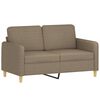 vidaXL 2-Sitzer-Sofa mit Kissen Taupe 120 cm Stoff
