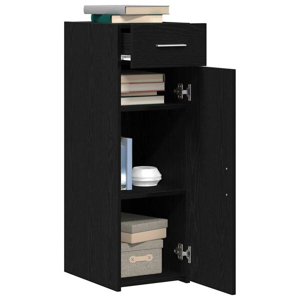 vidaXL Sideboard mit Schubladen Schwarz Eichen-Optik 30 x 42,5 x 93 cm